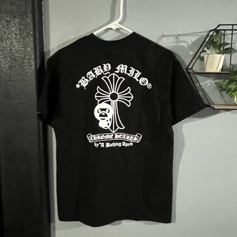 NWT Chrome Hearts x Bape Black Graphic Tee Size S - Picture 6 of 8
